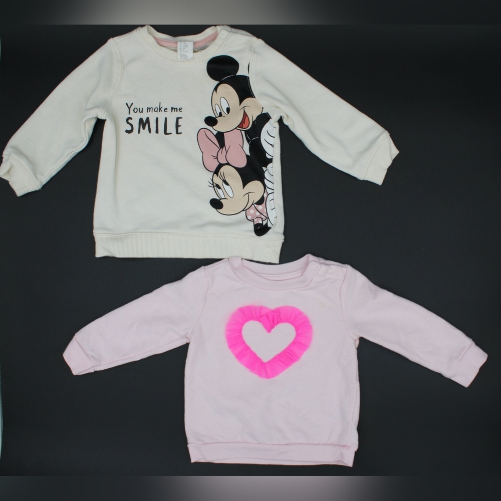 Baby Girls 12M Sweatshirt Bundle – 2 Pieces – Pink